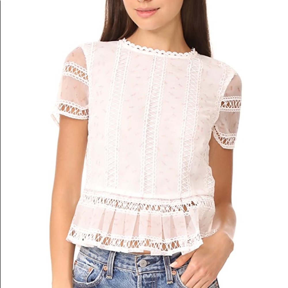 Endless Rose Organza Pleated Peplum Top